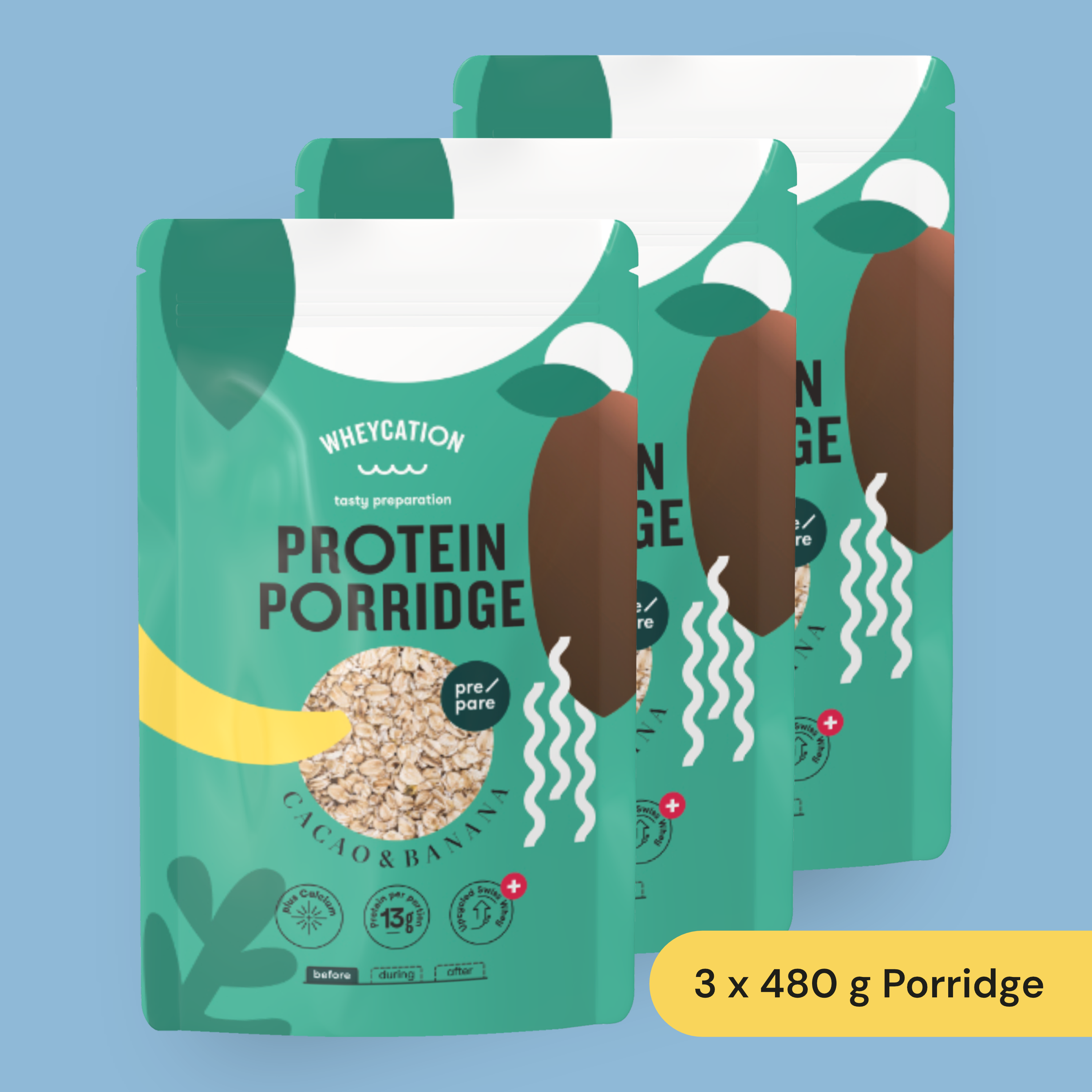 3x Whey Protein Porridge Cacao & Banana 480g