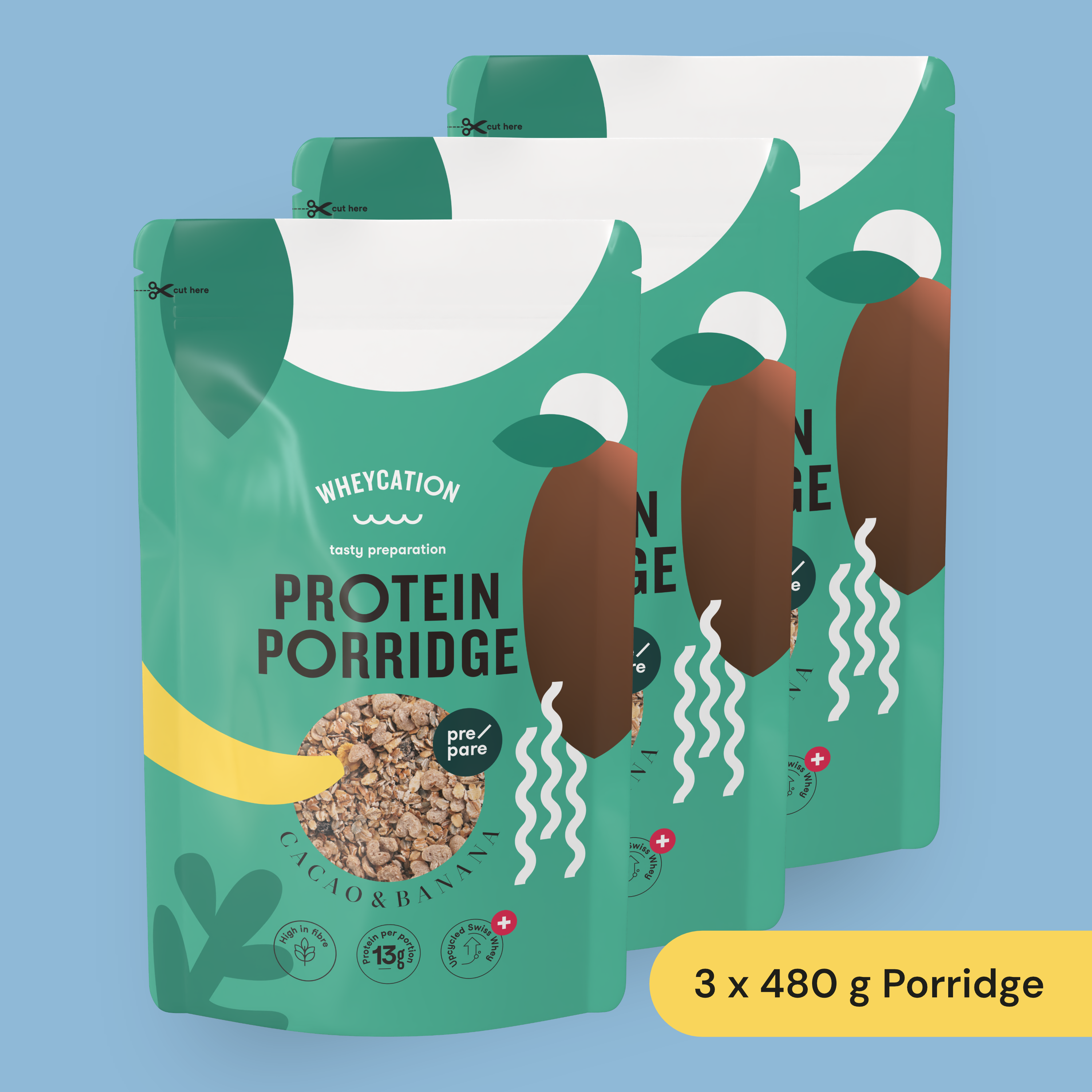 3x Whey Protein Porridge Cacao & Banana 480g