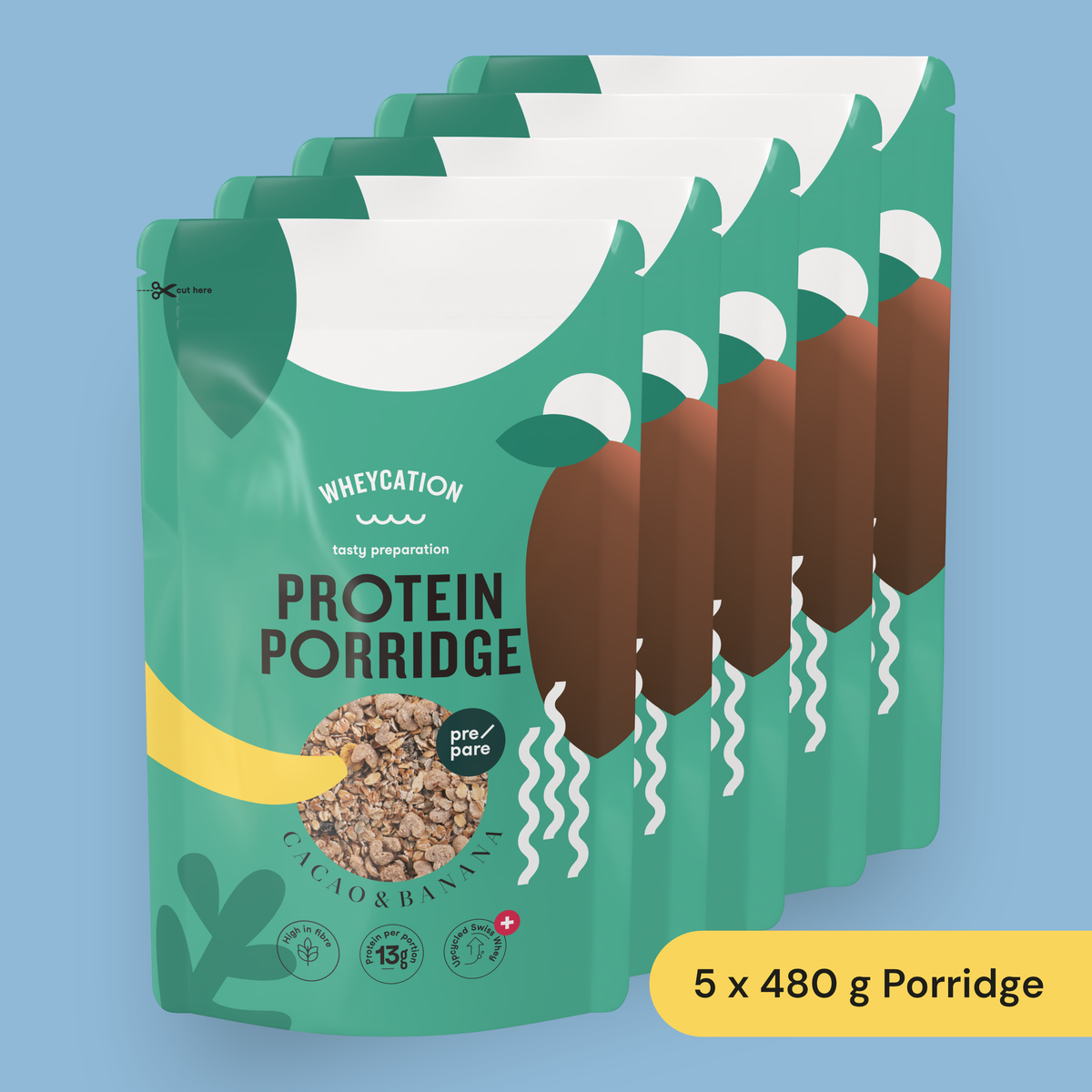5x Whey Protein Porridge Cacao & Banana 480g