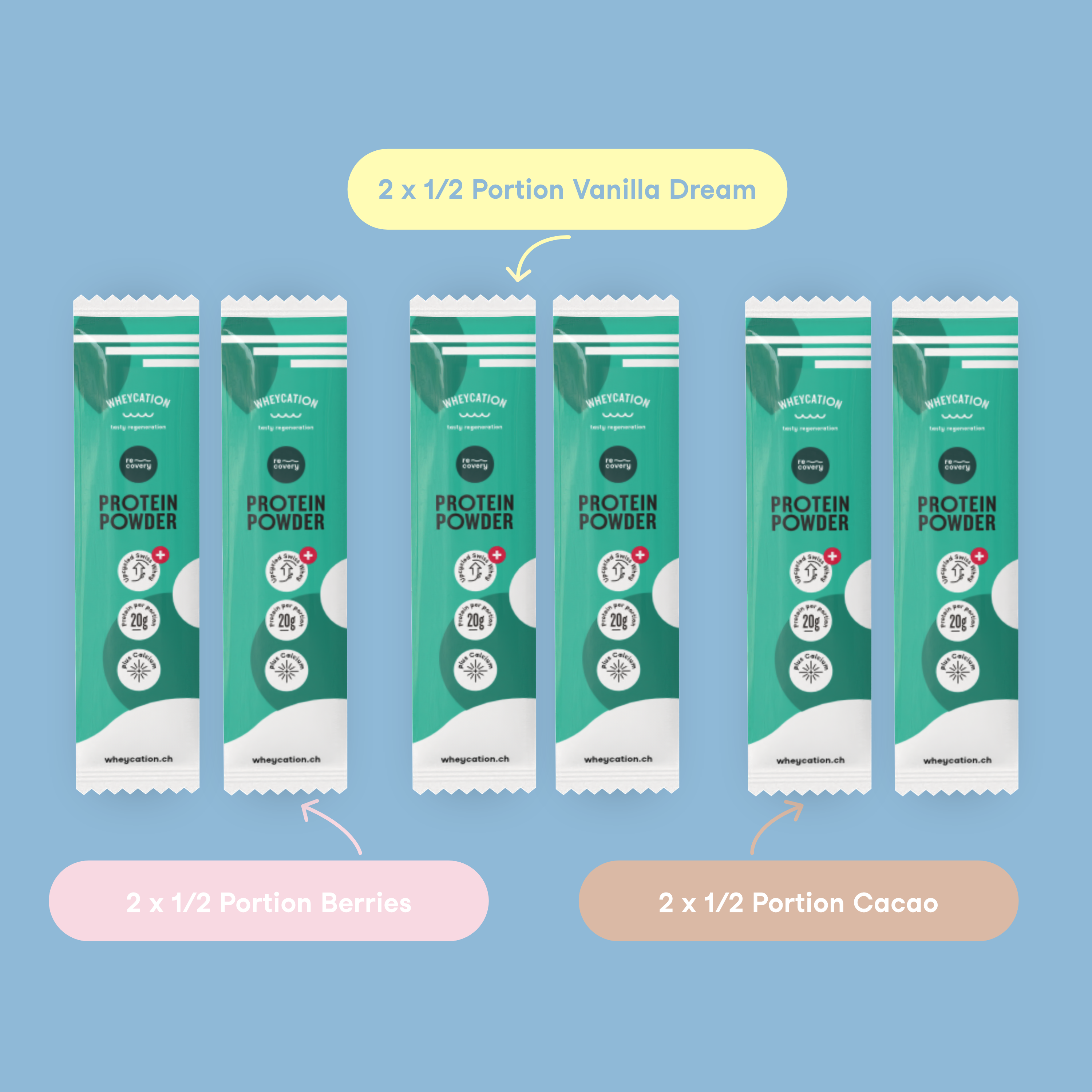 Test package Protein Powder, three flavors, free shipping