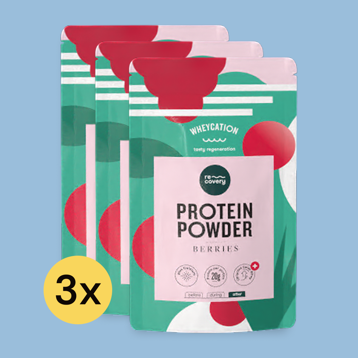 3x Recovery Protein Shake Berries 520g
