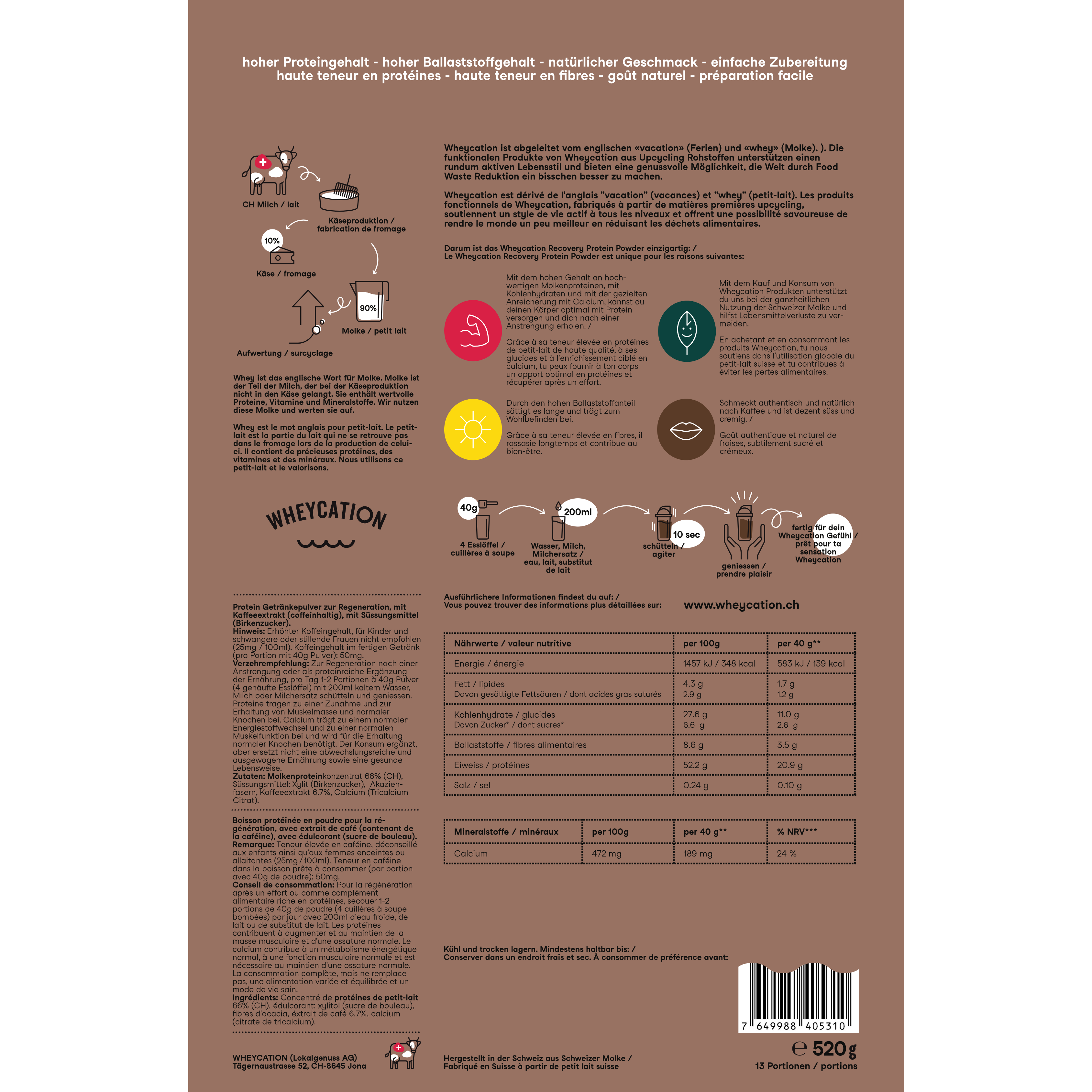 Recovery Protein Shake Coffee 520g