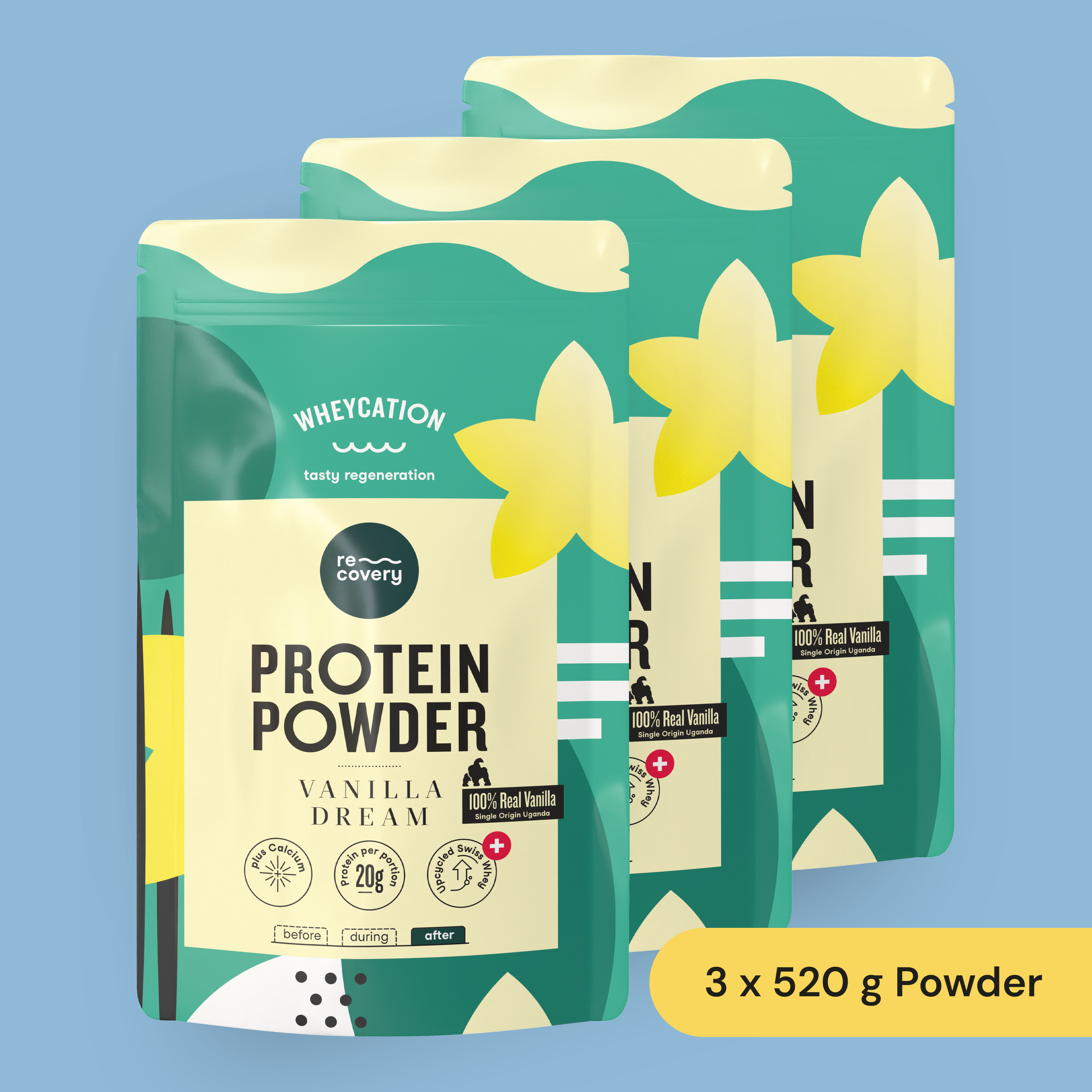 3x Recovery Protein Shake Vanilla Dream 520g