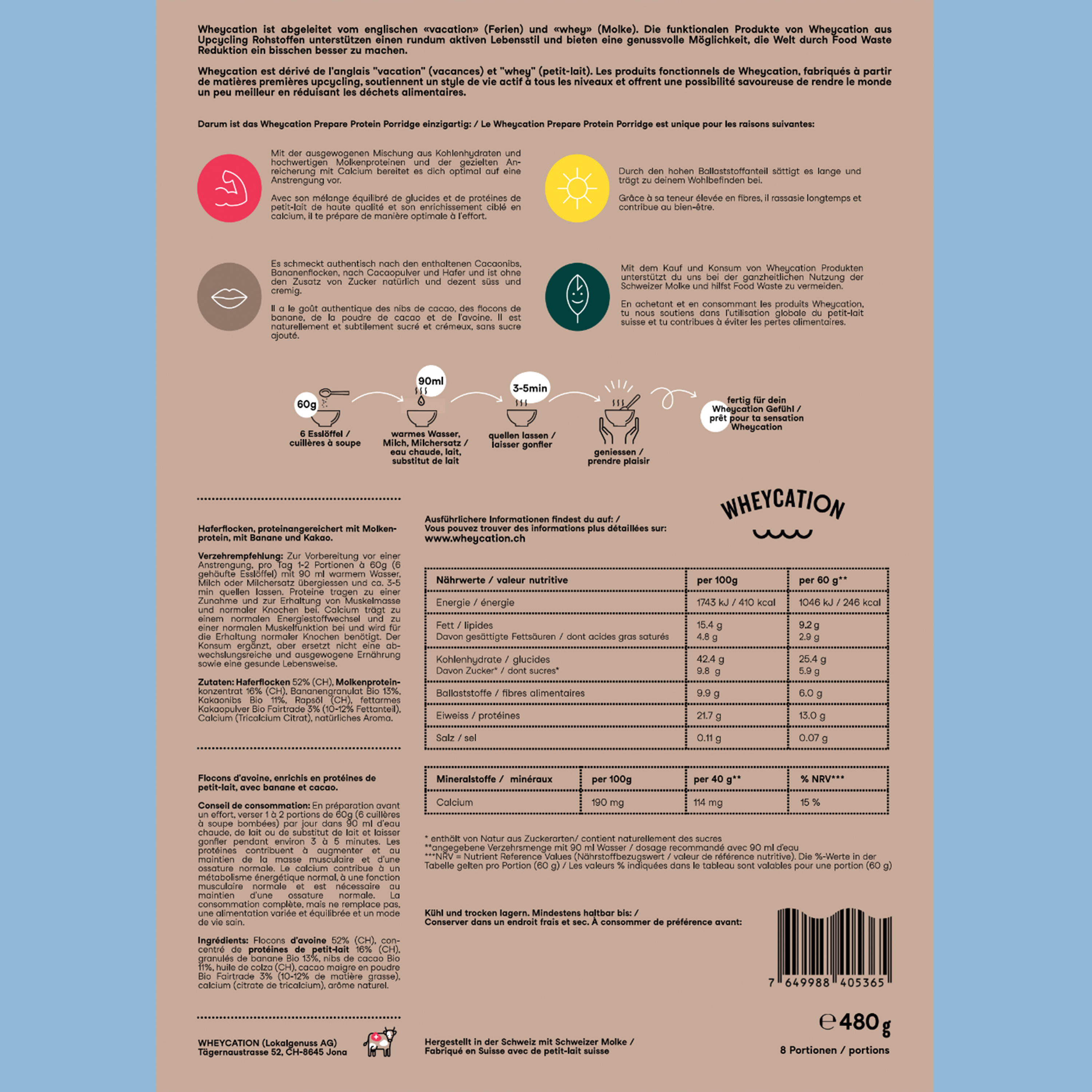 Protein Porridge Cocoa & Banana 480g