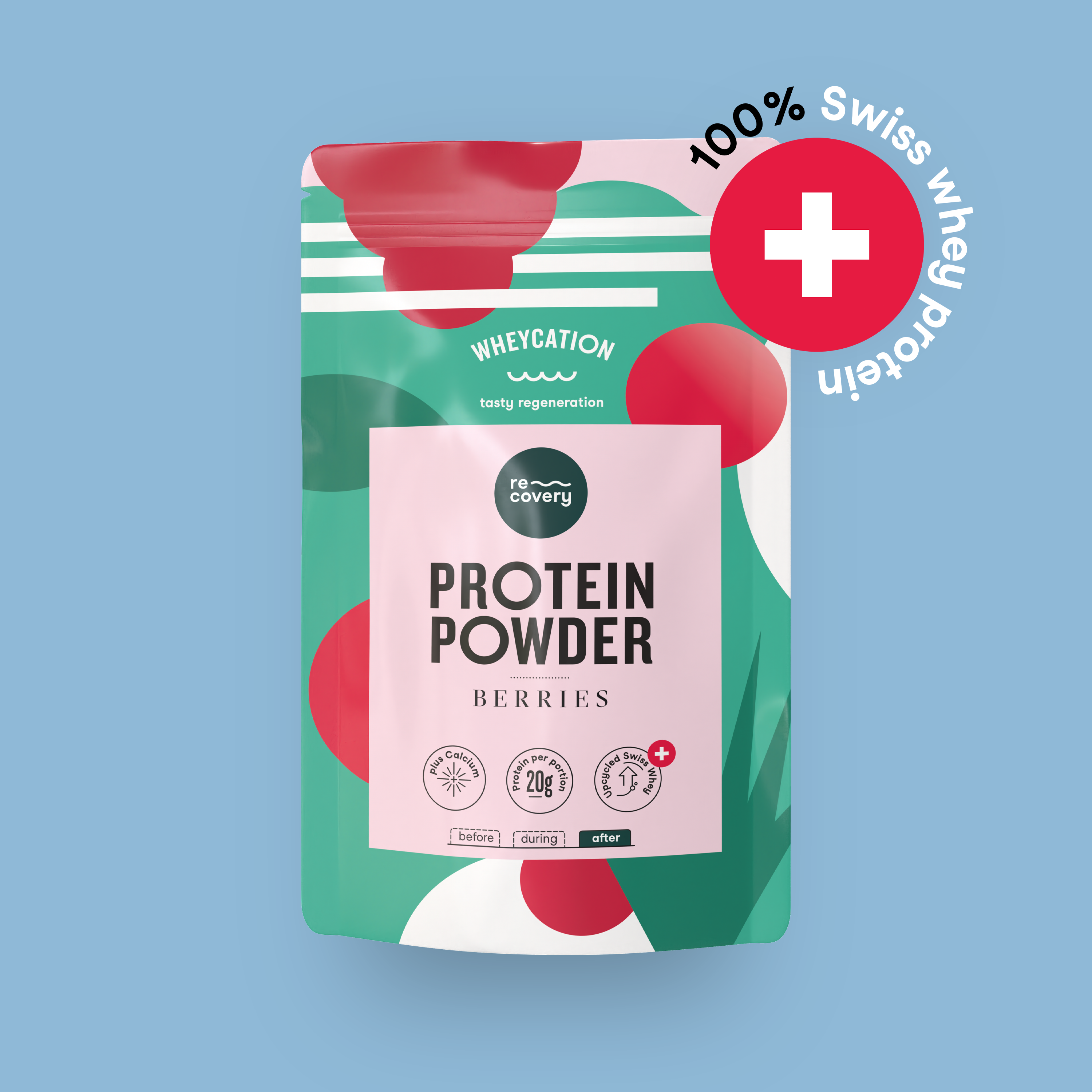 Wheycation Whey Protein Powder Berries 520g Swiss Whey