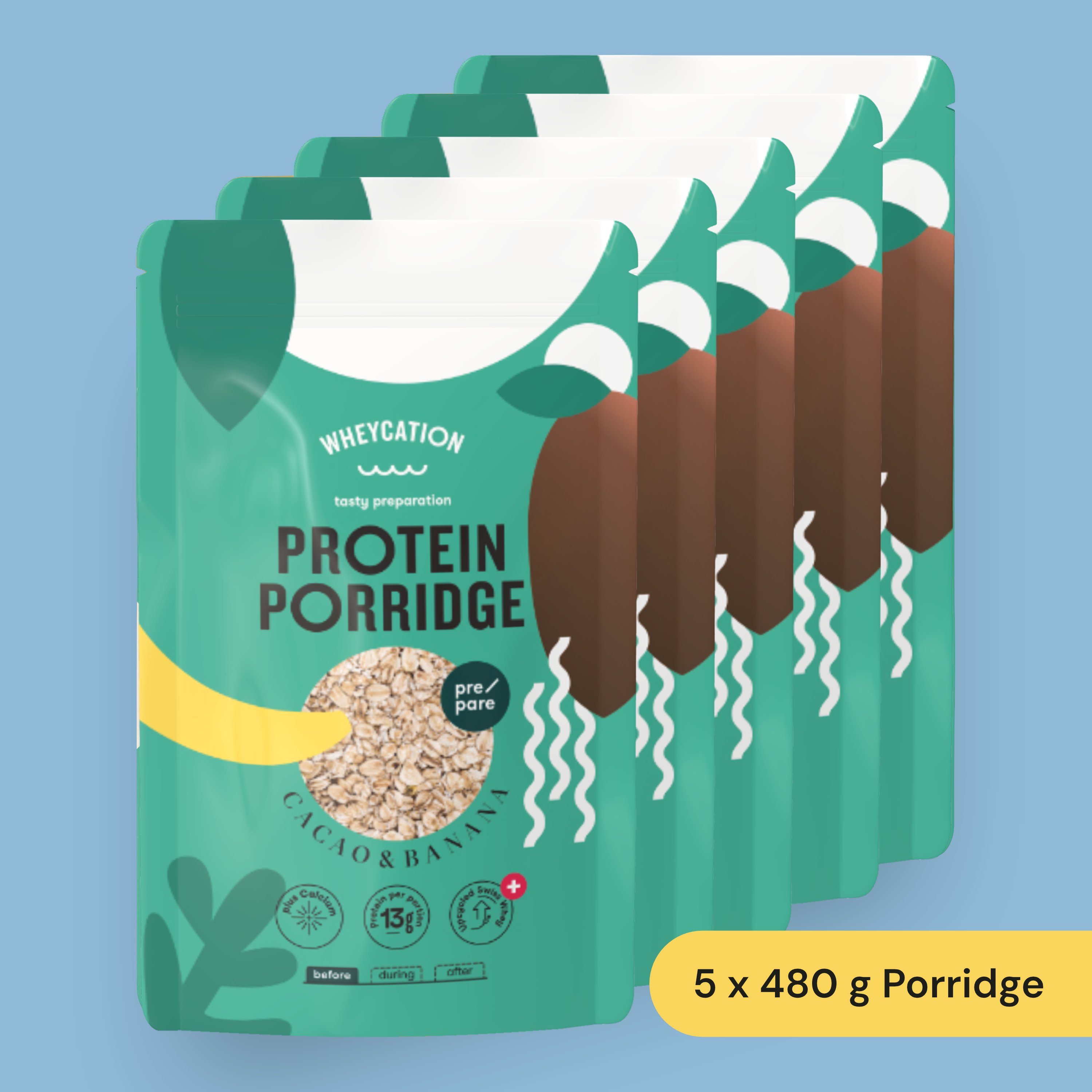5x Whey Protein Porridge Cacao & Banana 480g