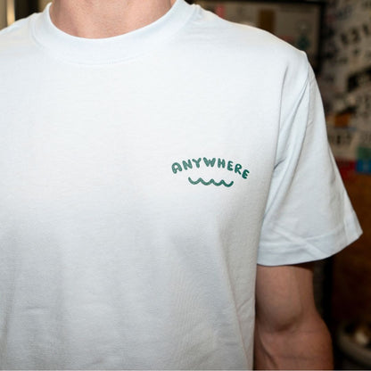 T-Shirt ANYWHERE in Blue Ice - für unterwegs & überall