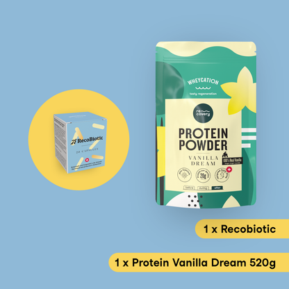 Recovery Bundle RecoBiotic Probiotikum & Whey Protein Powder Vanilla Dream