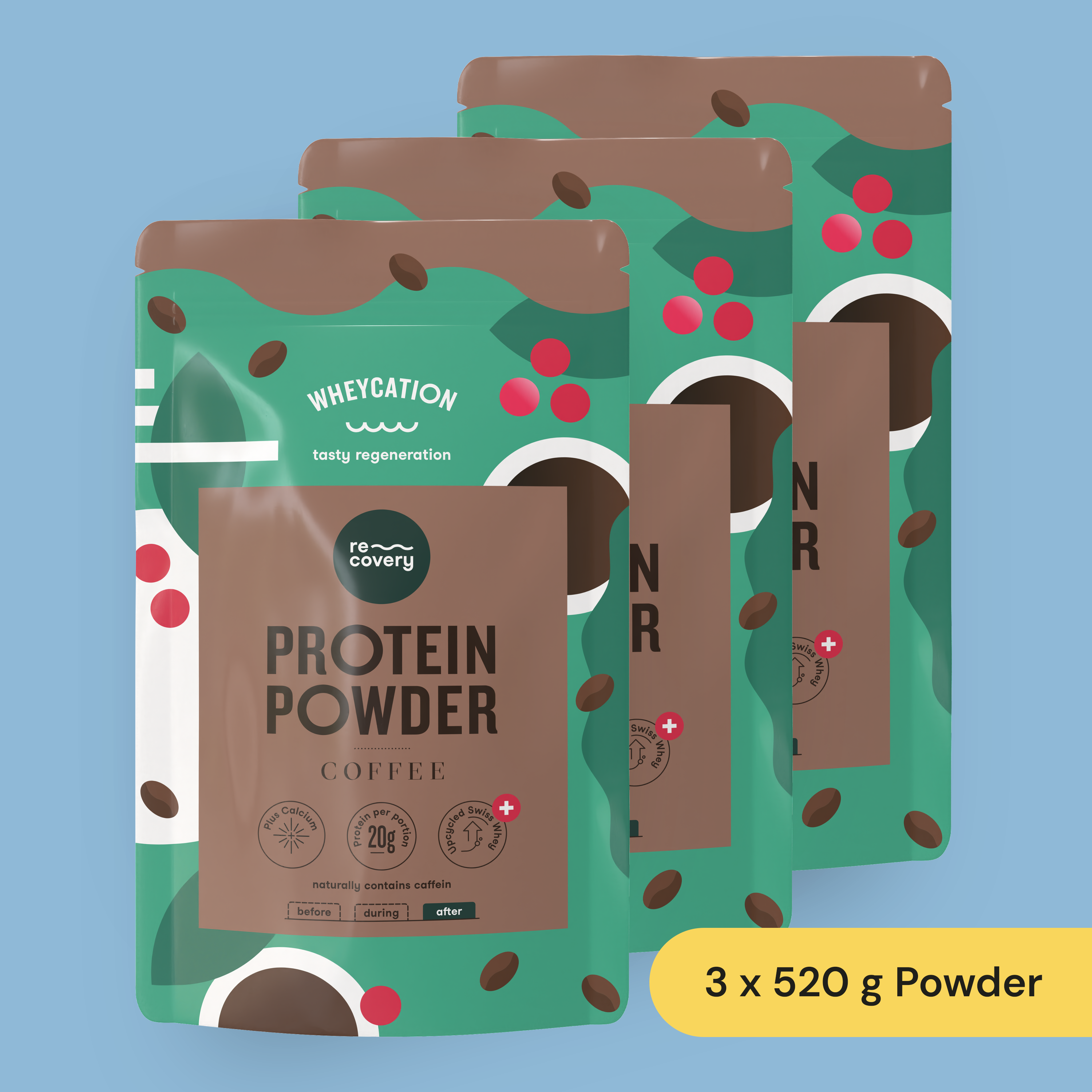 3x Recovery Protein Shake Coffee 520g