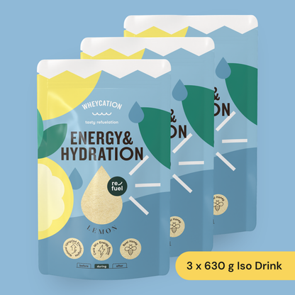 3x Isotonisches Energy & Hydration Sportgetränk Lemon 630g