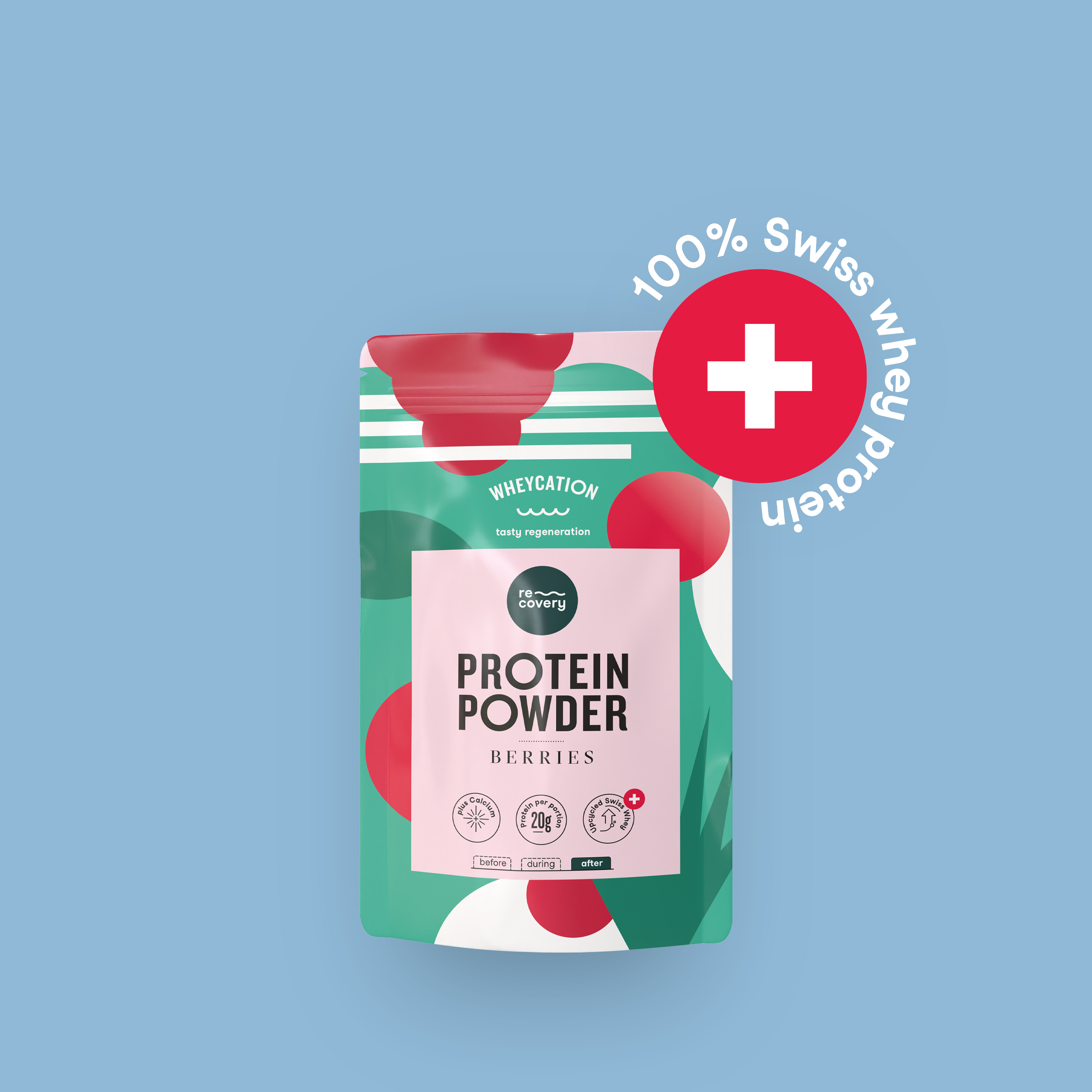Wheycation Whey Protein Powder Berries 260g Swiss Whey