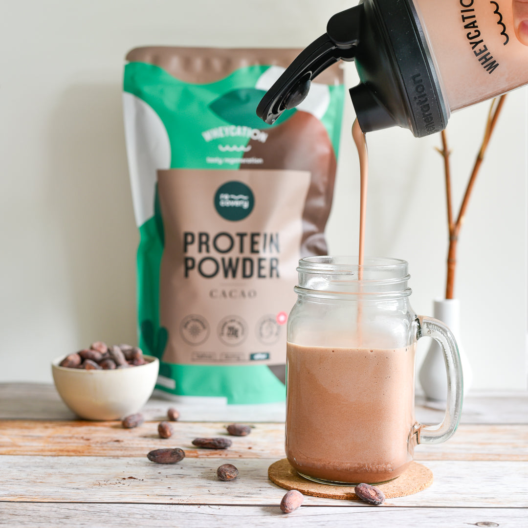 Wheycation Whey Protein Powder Cacao 520g Swiss Whey Zubereitung