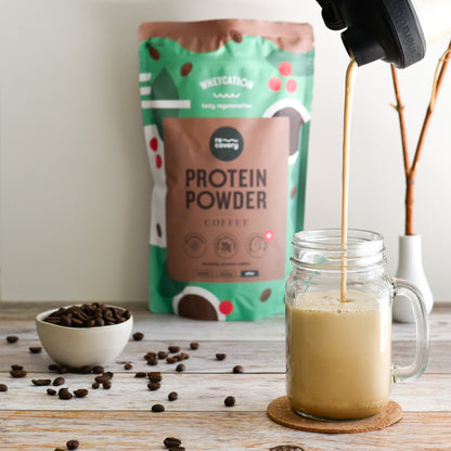 Wheycation Whey Protein Powder Coffee 520g Swiss Whey Zubereitung