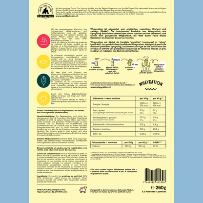 Wheycation Whey Protein Powder Vanilla Dream 260g Swiss Whey Zutaten