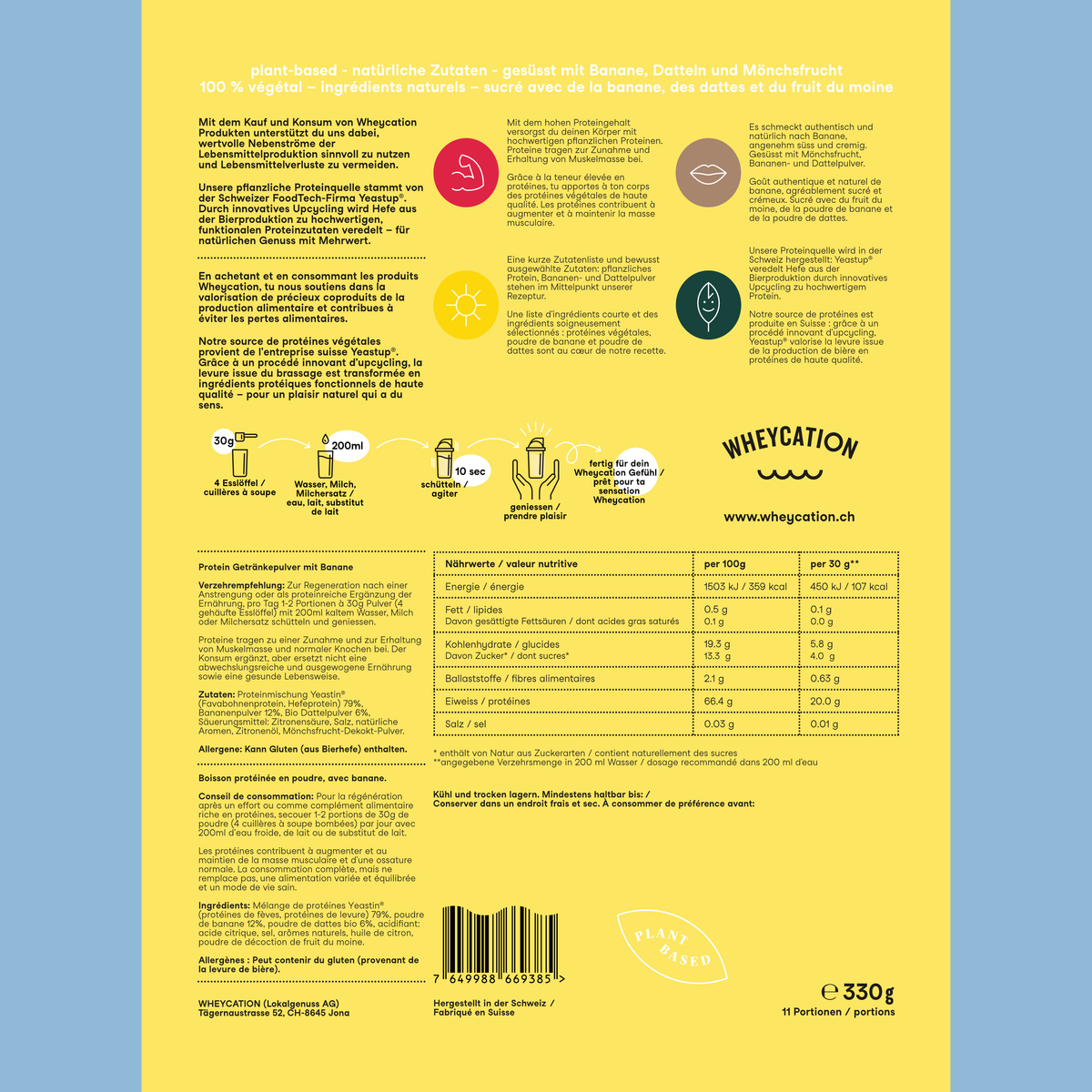 Plant-based Protein Powder Banana 330g